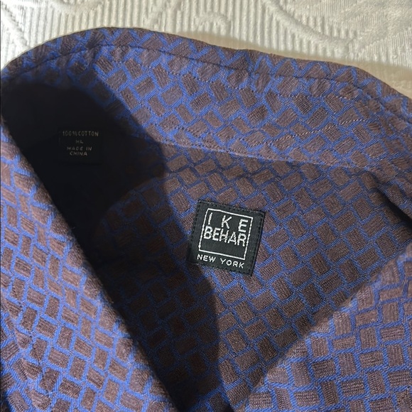 Ike Behar Blue Casual Button Down Shirt - Picture 8 of 11